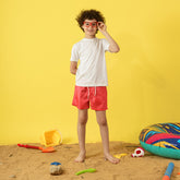 Kids Bright Pink Maze Swim Short